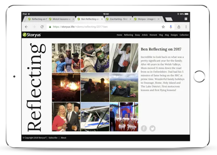 A Reflecting edition on an iPad, magazine-style
