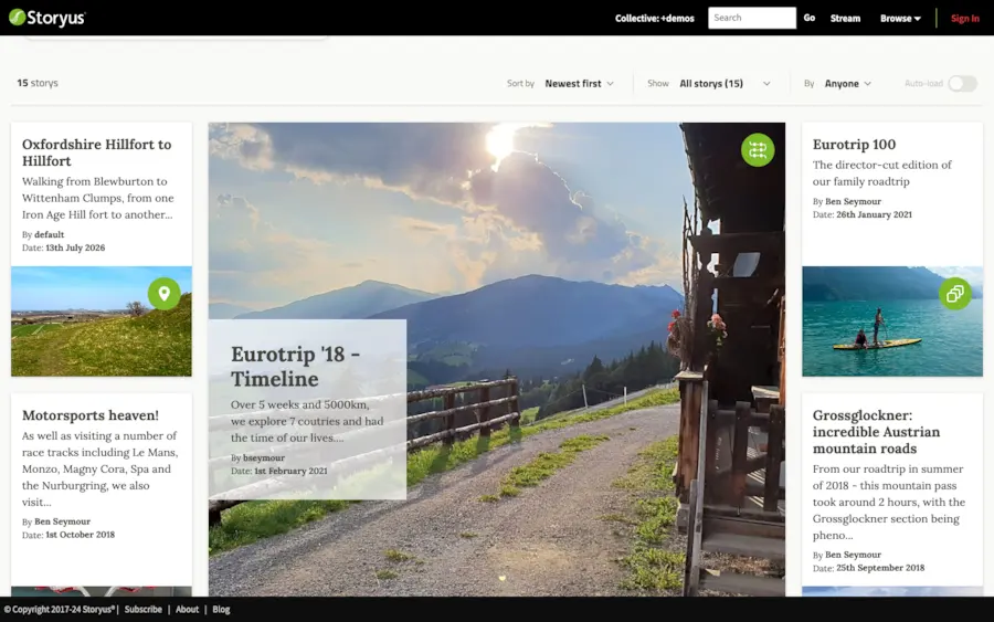 The same Browse page signed out, showing 15 stories